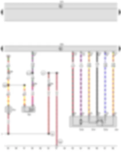 Wiring Diagram  VW CADDY 2010 - Throttle valve module - Onboard supply control unit - Engine control unit - Heater element for crankcase breather - Activated charcoal filter solenoid valve 1