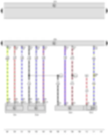 Wiring Diagram  VW CADDY 2010 - Accelerator position sender - Accelerator position sender 2 - Tank pressure sensor - Onboard supply control unit - Engine control unit - High-pressure valve for gas mode