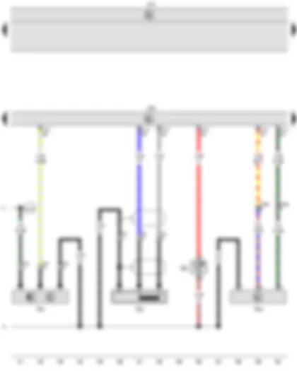Wiring Diagram  VW CADDY 2010 - Engine speed sender - Hall sender - Coolant temperature sender - Gas rail sensor - Onboard supply control unit - Engine control unit