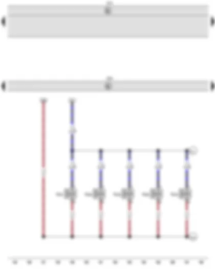 Wiring Diagram  VW CADDY 2010 - Onboard supply control unit - Engine control unit - Fuel tank shut-off valve 1 - Fuel tank shut-off valve 2 - Fuel tank shut-off valve 3 - Fuel tank shut-off valve 4 - Fuel tank shut-off valve 5