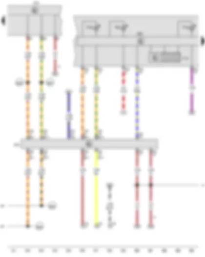 Wiring Diagram  VW CADDY 2010 - Multifunction indicator - Control unit in dash panel insert - Onboard supply control unit - Data bus diagnostic interface