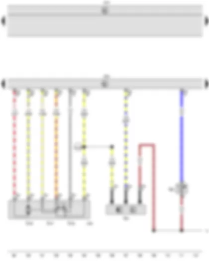 Wiring Diagram  VW CADDY 2010 - Hall sender - Coolant temperature sender - Throttle valve module - Onboard supply control unit - Engine control unit
