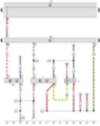 Wiring Diagram  VW CADDY 2010 - Brake light switch - Clutch position sender - Brake light relay - Onboard supply control unit - Engine control unit