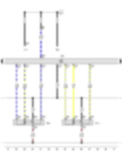 Wiring Diagram  VW CADDY 2010 - Potentiometer for centre flap control motor - Potentiometer for right temperature flap control motor - Climatronic control unit