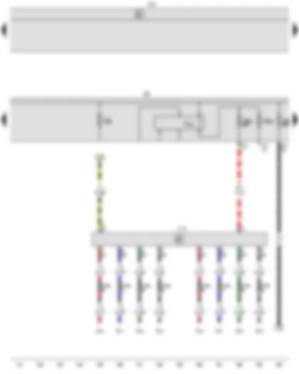 Wiring Diagram  VW CADDY 2010 - Automatic glow period control unit - Onboard supply control unit - Fuse holder B - Push-in bridge