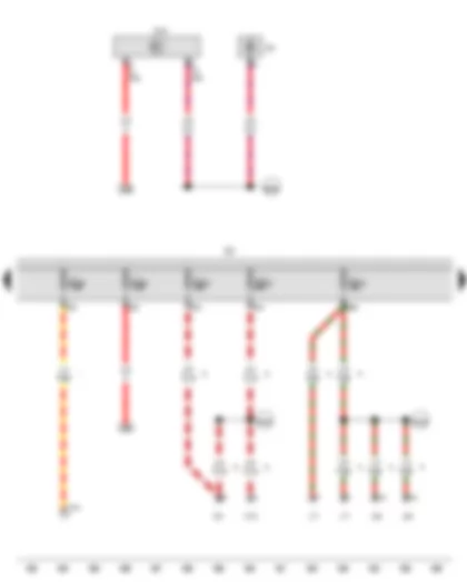 Wiring Diagram  VW CADDY 2010 - Onboard supply control unit - Fuse holder C - Front interior light