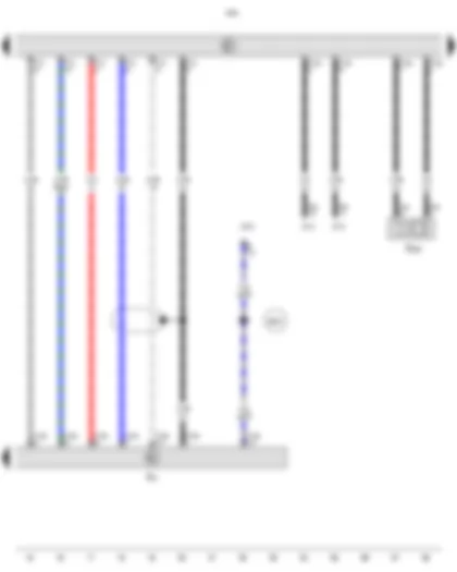 Электросхемa  VW CADDY 2010 - Блок управления с дисплеем радионавигационной системы - CD-чейнджер - Микрофон системы голосового управления