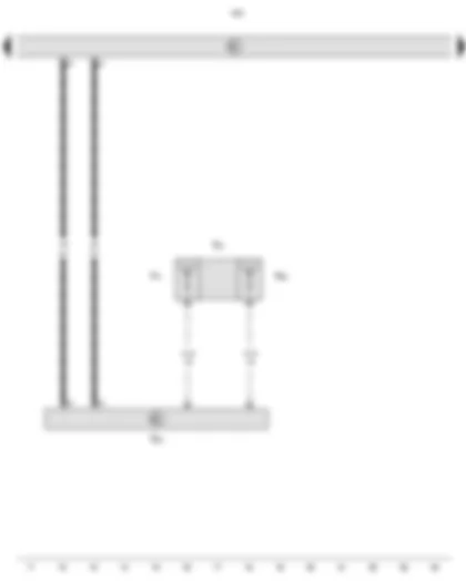 Электросхемa  VW CADDY 2010 - Блок управления с дисплеем радионавигационной системы - Антенный усилитель - Передняя антенна в стекле