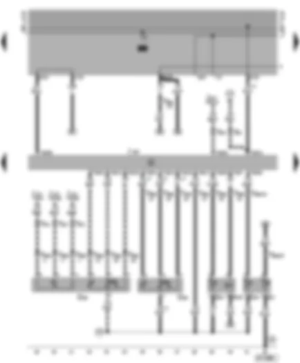 Wiring Diagram  VW CADDY 1997 - Mono–Motronic control unit - throttle valve potentiometer - injector