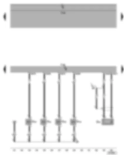Wiring Diagram  VW CADDY 2005 - Motronic control unit - knock sensor - injectors
