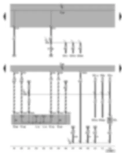 Электросхемa  VW CADDY 2004 - Центральный блок управления систем комфорта - выключатель отключения системы охраны салона - клавиша отключения датчика наклона автомобиля - плафон освещения багажного отсека