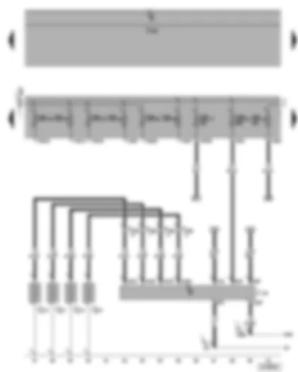 Wiring Diagram  VW CADDY 2005 - Automatic glow period control unit - glow plugs - (engine)