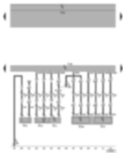 Wiring Diagram  VW CADDY 2005 - Diesel direct injection system control unit - intake air temperature sender - charge air pressure sender - accelerator position sender - heater element for crankcase breather