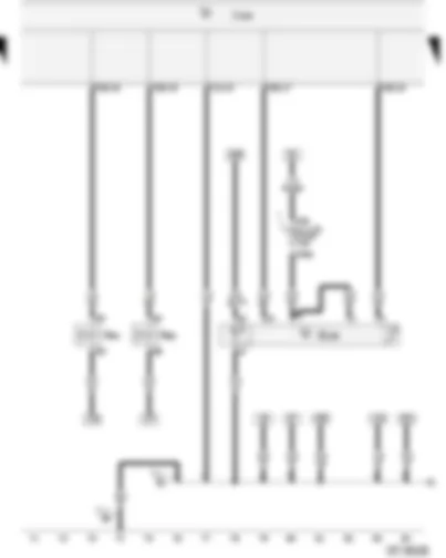 Wiring Diagram  VW CADDY 2005 - Fresh air/air recirculating flap switch - Rear fresh air/air recirculation flap two-way valve - Fresh and recirculating air flap two-way valve