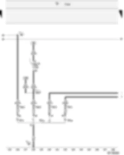 Wiring Diagram  VW CADDY 2005 - Onboard power supply control unit - Turn signal bulb - rear left - Reversing light bulb - left - Brake and tail light bulb - left - Fuse in relay plate fuse box