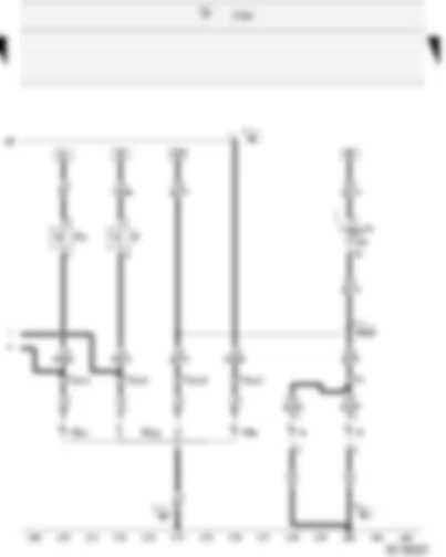 Wiring Diagram  VW CADDY 2005 - Brake light switch - Reversing light switch - Onboard power supply control unit - Turn signal bulb - rear right - Reversing light bulb - right - Brake and tail light bulb - right - Fuse in relay plate fuse box - Number plate light