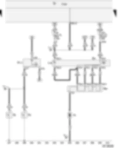 Wiring Diagram  VW CADDY 2005 - Fresh air blower switch - Door contact switch - front - Onboard power supply control unit - Fresh air blower series resistor with overheating fuse - Interior light - right