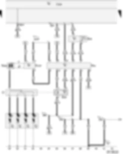 Wiring Diagram  VW CADDY 2005 - Onboard power supply control unit - Pressure sensor - Hall sender - TCI-H switch unit - Ignition transformer - Ignition distributor