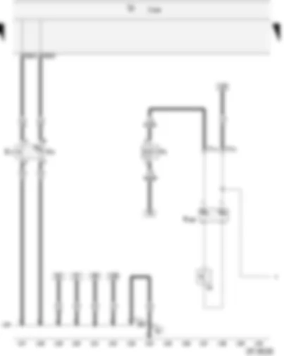 Wiring Diagram  VW CADDY 2004 - Hazard warning light switch - Airbag coil connector/return spring with slip ring - Onboard power supply control unit - Hazard warning light system warning lamp -