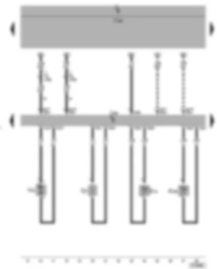 Wiring Diagram  VW CADDY 2005 - Auxiliary heater control unit - circulation pump - temperature sensor - overheating sensor