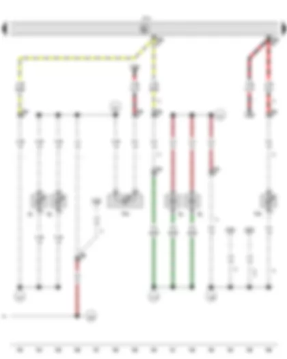 Wiring Diagram  VW CADDY 2017 - Onboard supply control unit - High-level brake light bulb - Left number plate light - Right number plate light