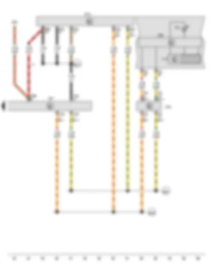 Wiring Diagram  VW CADDY 2016 - Multifunction indicator - Control unit in dash panel insert - Onboard supply control unit - Steering column electronics control unit - Data bus diagnostic interface