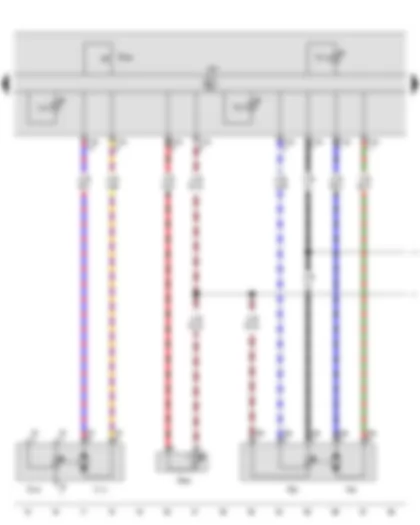 Wiring Diagram  VW CADDY 2016 - Potentiometer for temperature flap control motor - Evaporator output temperature sender - Air conditioning system control unit - Temperature flap control motor