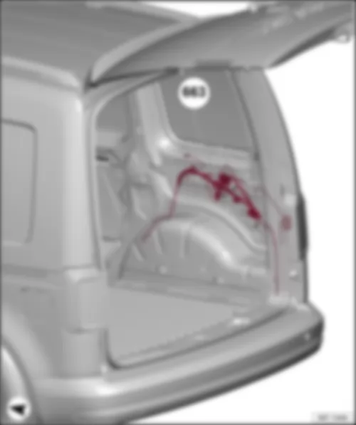 VW CADDY 2016 Overview of earth points in rear part of vehicle