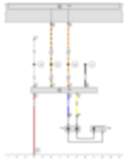 Wiring Diagram  VW CITI GOLF 2009 - Airbag coil connector and return ring with slip ring - Airbag control unit - Onboard supply control unit - Driver side airbag igniter