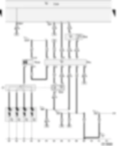 Wiring Diagram  VW CITI GOLF 2006 - Onboard power supply control unit - Pressure sensor - Hall sender - TCI-H switch unit - Ignition transformer - Ignition distributor