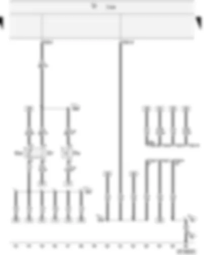 Wiring Diagram  VW CITI GOLF 2007 - Radiator fan thermal switch - Coolant temperature sender - Onboard power supply control unit - 16-Pin Connector - black - diagnostic connection