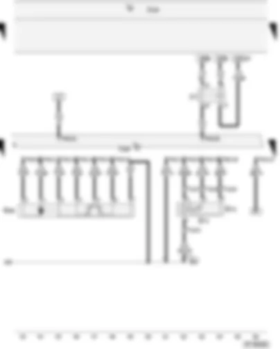 Wiring Diagram  VW CITI GOLF 2008 - Throttle valve potentiometer - Intake manifold pressure sender - Intake manifold temperature sender - Fuel pump relay - Motronic control unit