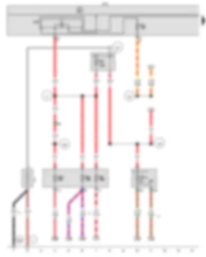 Wiring Diagram  VW CRAFTER 2011 - Battery - Terminal 15 voltage supply relay - Onboard supply control unit - Fuse 1 on fuse holder B - Fuse 4 on fuse holder C - Fuse 5 in fuse holder A - Fuse 8 on fuse holder B - Fuse 17 on fuse holder B - Fuse 19 on fuse holder D