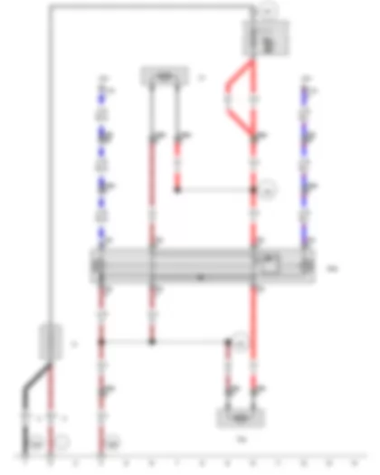 Wiring Diagram  VW CRAFTER 2006 - Battery - Radiator fan control unit - Radiator fan - Right radiator fan