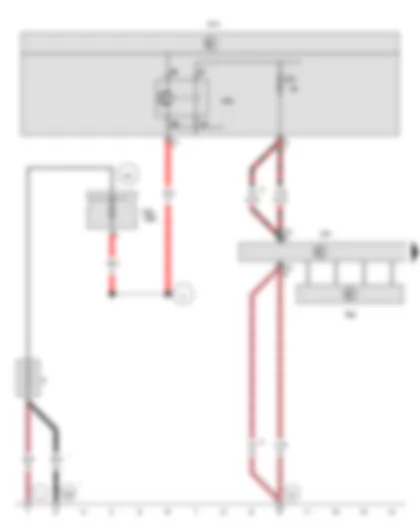 Wiring Diagram  VW CRAFTER 2011 - Battery - Steering angle sender - Onboard supply control unit - Steering column electronics control unit - Fuse 5 in fuse holder A - Fuse 7 on fuse holder C