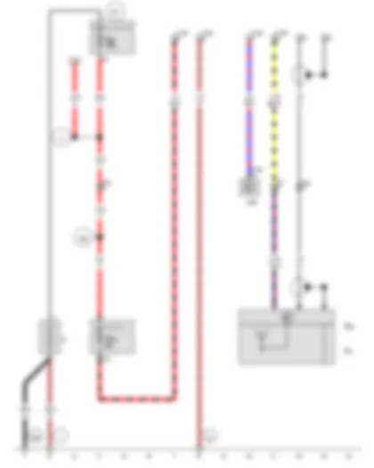 Wiring Diagram  VW CRAFTER 2011 - Battery - Control unit in dash panel insert - Aerial - Fuse 5 in fuse holder A
