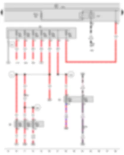 Wiring Diagram  VW CRAFTER 2009 - Onboard supply control unit - Engine component current supply relay - Fuse holder A - Fuse holder B - Fuse holder D