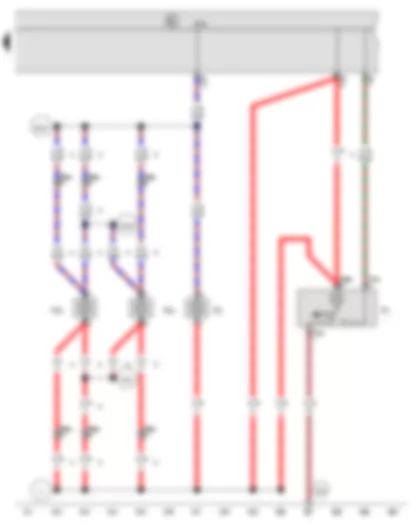 Wiring Diagram  VW CRAFTER 2009 - Onboard supply control unit - Front interior light - Luggage compartment light - Rear left entry light - Rear right entry light