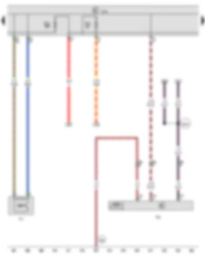 Wiring Diagram  VW CRAFTER 2009 - Washer fluid warning contact - Fuse 4 on fuse holder C - Fuse 5 on fuse holder C - Rear right wing door window wiper motor