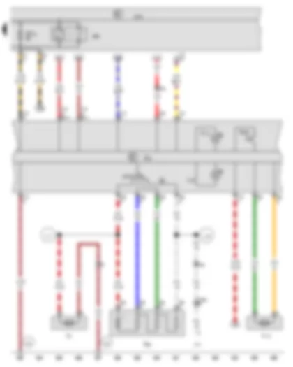 Wiring Diagram  VW CRAFTER 2009 - Heater/heat output switch - Fuse 15 on fuse holder C - Fresh air blower - Air recirculation flap control motor