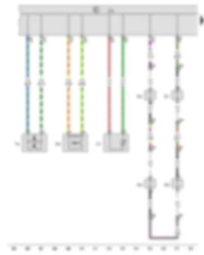 Wiring Diagram  VW CRAFTER 2009 - Brake fluid level warning contact - Ambient temperature sensor - Coolant shortage indicator sender - Front left brake pad wear sender - Onboard supply control unit