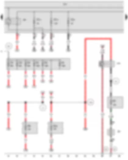 Wiring Diagram  VW CRAFTER 2009 - Terminal 15 relief relay - Fuse 14 on fuse holder C - Fuse 18 on fuse holder C - Fuel filter heater