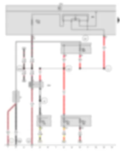Wiring Diagram  VW CRAFTER 2011 - Battery - Terminal 15 relief relay - Onboard supply control unit - Terminal 15 voltage supply relay 2 - Fuse 5 in fuse holder A - Fuse 14 on fuse holder D - Fuse 15 on fuse holder D - Fuse 18 on fuse holder C