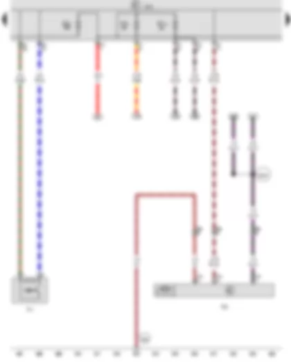 Wiring Diagram  VW CRAFTER 2012 - Washer fluid warning contact - Fuse 4 on fuse holder C - Fuse 5 on fuse holder C - Fuse 14 on fuse holder C - Rear right wing door window wiper motor