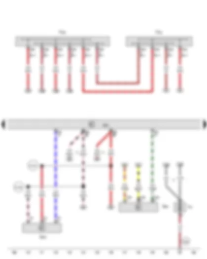 Wiring Diagram  VW CRAFTER 2000 - Exhaust gas pressure sensor 1 - Position sender for charge pressure positioner - Engine control unit - Wiring junction 3 for bus systems - Wiring junction 4 for bus systems - Continued coolant circulation pump