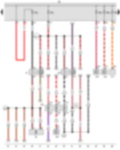 Wiring Diagram  VW E-GOLF 2015 - Heated windscreen relay - Terminal 15 relief relay - Fuse holder B