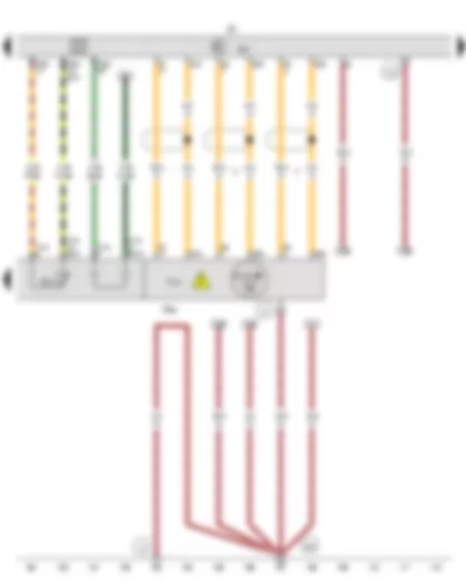 Wiring Diagram  VW E-GOLF 2017 - DC/AC converter for drive motor - Power and control electronics for electric drive - Three-phase current drive - Electric drive motor