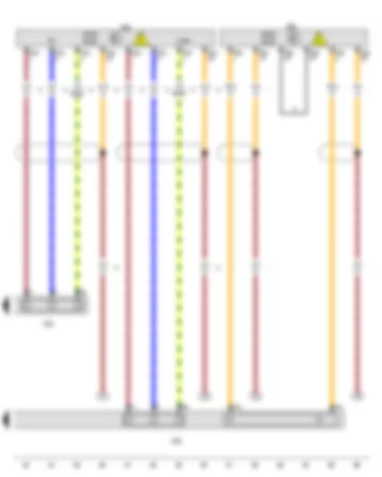 Wiring Diagram  VW E-GOLF 2015 - High-voltage battery 1 - Onboard supply charger unit - High-voltage battery charging socket 1