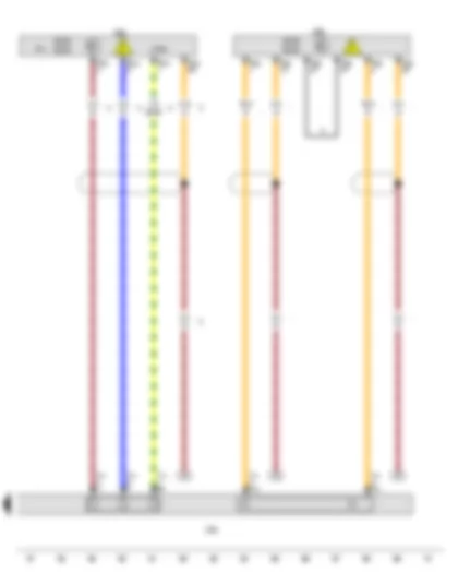 Wiring Diagram  VW E-GOLF 2014 - High-voltage battery 1 - Onboard supply charger unit - High-voltage battery charging socket 1