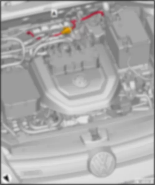 VW E-GOLF 2014 Coupling point on left in engine compartment TML